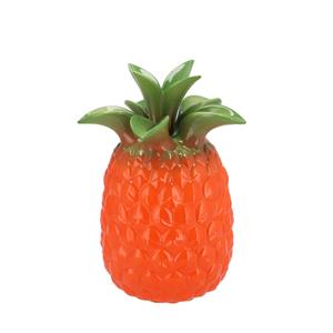 DK Design Bloemenvaas Tropical Pineapple - ananas vaas - oranje - D14 x H18 cm -