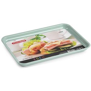 PlasticForte dienblad/serveerblad - Kunststof - 29 x 20 cm - mintgroen - kopjes en glazen tray -