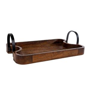 Dienblad Antiek Bruin Mango 40x25x6,5 Cm