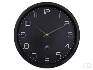 NeXtime Wandklok 30cm - Stil - Zwart - Papier & Bioplastic - nXt 'Eco'