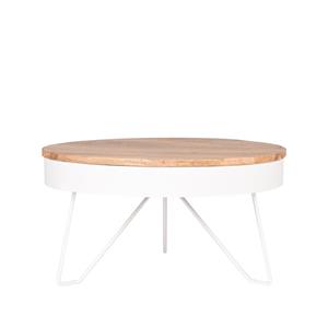 Het Steigerhouthuis LABEL51 Salontafel Saran - Wit - Mangohout - 80 cm
