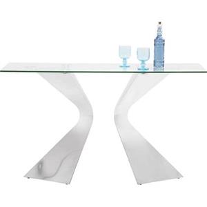 Kare Design Gloria Sidetable 140 Cm Helder Glas Chroom