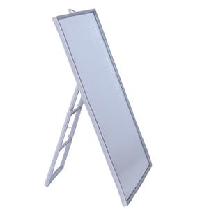 Tendance Basic make-up spiegel/scheerspiegel - grijs - op standaard - kunststof - 23 x 17 cm -