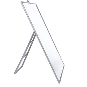 Tendance Basic make-up spiegel/scheerspiegel - grijs - op standaard - kunststof - 30 x 22 cm -