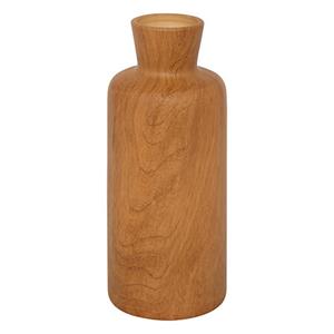 Atmosphera Bloemenvaas Botanic - houtlook bruin - keramiek - D12 x H30 cm - Stelen en boeketten -