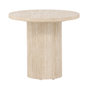 Nest living Nohr houten salontafel beige - Ø 50 cm