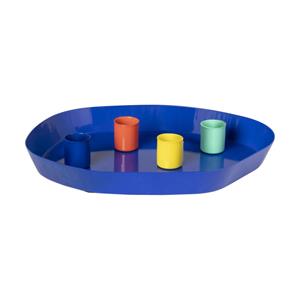 Xenos Kaarsenplateau met magneten - blauw - 3x24x18.5 cm