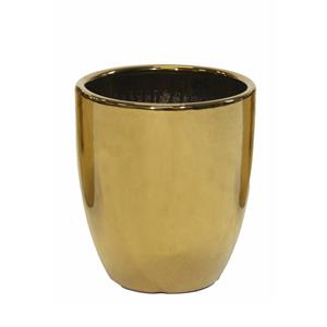 Mega Collections Bloempot Emperor - rond - goud - D19 x H25 cm - glans -