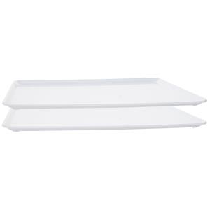 Merkloos Plat Horeca dienblad in het wit - 2x - kunststof - x 30 cm - Serveerbladen -