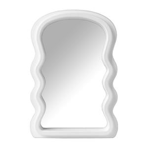 Xenos Make-up spiegeltje wave - wit - 26x17.7x2.7 cm