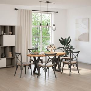 vidaXL Eettafel 180x90x74 cm ovaal massief eikenhout lichtbruin