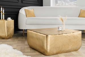 Invicta Interior Design salontafel UNIT 70cm goud metaal gehamerd handgemaakt - 42732