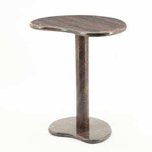 By-Boo Organische Bijzettafel Rosso Marmer, 45 x 33cm - Rood