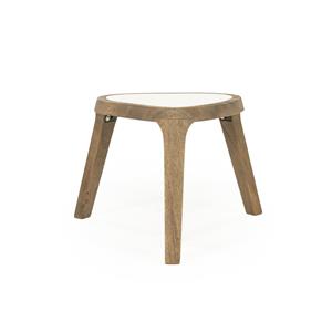 Eleonora Organische Bijzettafel Fred Marmer en mangohout, 38 x 45cm - Bruin