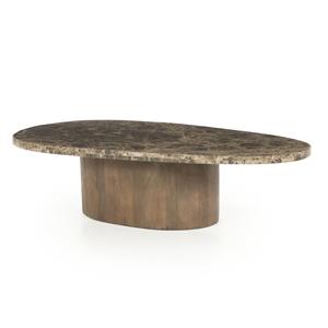 Eleonora Organische Salontafel Bradley Marmer en mangohout, 120 x 75cm - Bruin