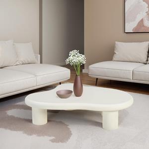 Brix Organische Salontafel Feline Beton Ciré, 120 x 88cm - Wit