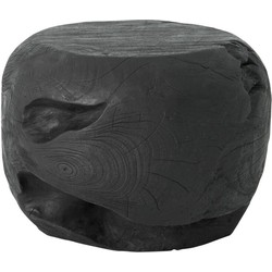 MUST Living Salontafel Bali Teakhout, 40cm - Zwart - Rond