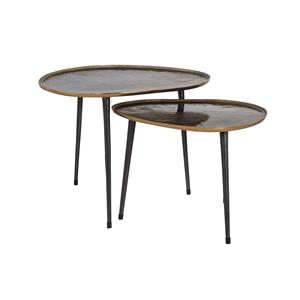 Richmond Interiors Richmond Organische Salontafel Louve Set van 2 stuks - Goud