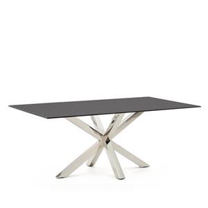 Kave Home Eettafel Argo Glas, 200 x 100cm - Zwart