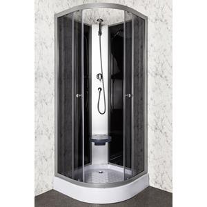 Kerra Evora complete douchecabine met zitting 90x90cm zwart