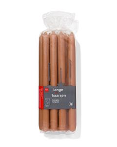 HEMA Lange Huishoudkaarsen Ø2.2x29 - 12 Stuks Bruin (bruin)