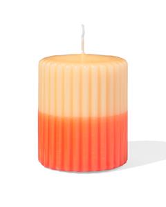 HEMA Stompkaars Ø7x8cm Ribbel Lichtroze-felroze (oranje)