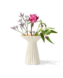 HEMA Vaas Ø4x20cm Keramiek Met Kraag Crème (creme)