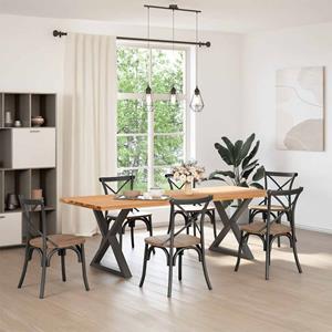 vidaXL Eettafel rechthoekig 240x90x74 cm massief eikenhout lichtbruin