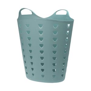 Excellent Houseware Flexibele wasmand - groen - 60 liter - kunststof - 47 x 50 cm -
