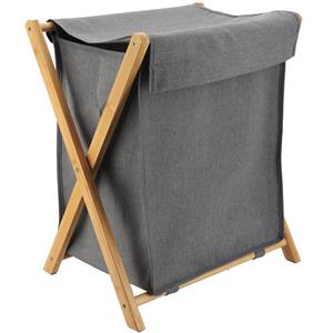 Tendance Wasmand met 1 compartiment - bamboe hout - grijs - inklapbaar -