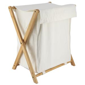 Tendance Wasmand met 1 compartiment - bamboe hout - wit - inklapbaar -