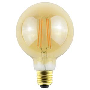 HOFTRONIC™ LED Filament lamp E27 - 9 Watt 950 Lumen - G95 Vorm - 2700K Warmwit licht - Dimbaar - Amber glas
