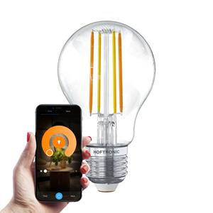 HOFTRONIC SMART Smart E27 LED Filament Lamp - 7 Watt 806 Lumen - A60 Transparant - 1800-3000K - Dimbaar