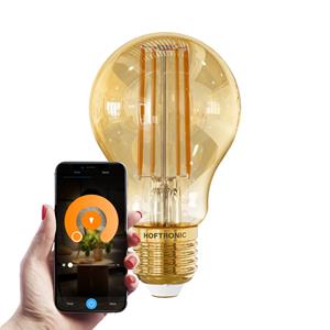 HOFTRONIC SMART Smart E27 LED Filament Lamp - 7 Watt 806 lumen - A60 Amberkleurig glas - 1800-3000K Dimbaar