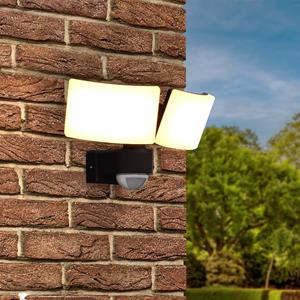 HOFTRONIC™ Luton - LED-breedstraler met bewegingssensor - Incl. schemersensor - IP65 waterdicht - Kantelbaar - 3300 lumen - 3000K warm wit licht - 40 watt - Zwart - Buitenlamp - 5 jaar garantie