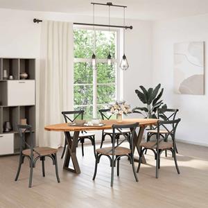 vidaXL Eettafel 240x100x74 cm ovaal massief eikenhout lichtbruin