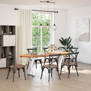 vidaXL Eettafel 240x100x74 cm ovaal massief eikenhout lichtbruin