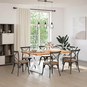 vidaXL Eettafel rechthoekig 180x120x74 cm massief eikenhout lichtbruin