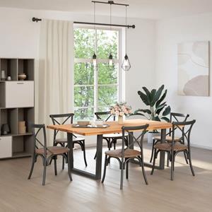 vidaXL Eettafel rechthoekig 200x120x74 cm massief eikenhout