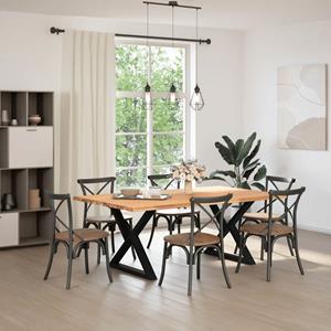 vidaXL Eettafel met natuurlijke rand massief eikenhout