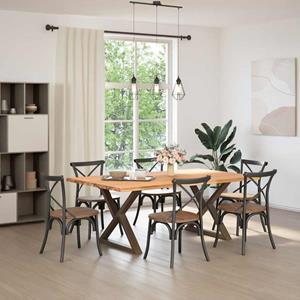 vidaXL Eettafel met natuurlijke rand massief eikenhout