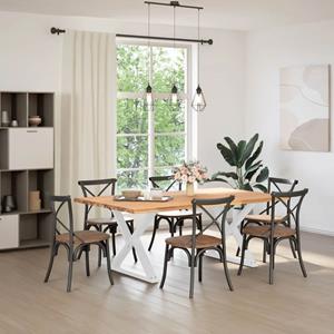 vidaXL Eettafel met natuurlijke rand massief eikenhout