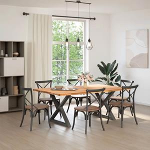 vidaXL Eettafel rechthoekig 200x120x74 cm massief eikenhout lichtbruin