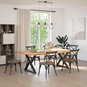 vidaXL Eettafel rechthoekig 240x120x74 cm massief eikenhout lichtbruin