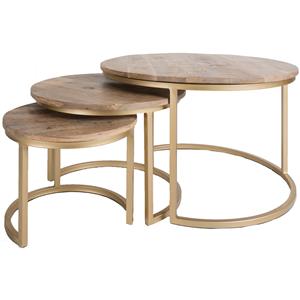 Het Steigerhouthuis Salontafel Bart Goud - Set van 3