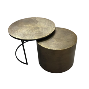 Het Steigerhouthuis Salontafel Luna | Gold | Set van 2