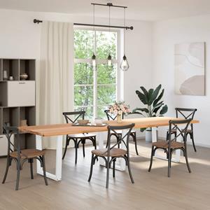 vidaXL Eettafel met natuurlijke rand 320x100x74 cm massief eikenhout