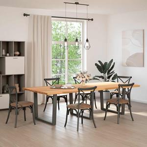 vidaXL Eettafel rechthoekig 280x120x74 cm massief eikenhout