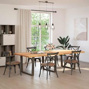 vidaXL Eettafel rechthoekig 280x120x74 cm massief eikenhout