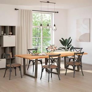 vidaXL Eettafel met natuurlijke rand 280x120x74 cm massief eikenhout